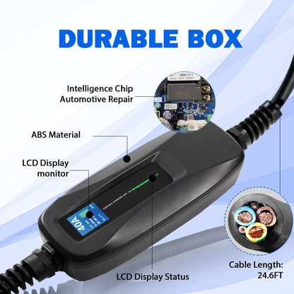 MOREC level 2 Max 9KW/7KW Portable EV Charger with Nema 14-50 Plug - PCD040