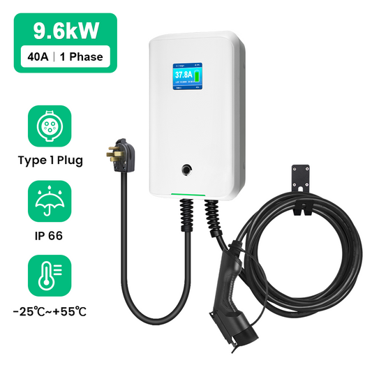 MOREC EV Wallbox Charger with Type 1 Plug Max 9.6KW 40Amp EV Charging Station - MC20CT1